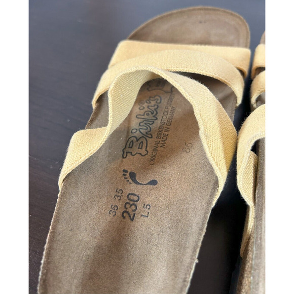 Birkenstock Birki's (Women's US 5) Euro 36 Yellow Triple Stretchy Straps - Picture 4 of 5